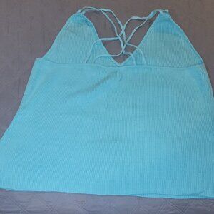 Morningside Styled WithSpirit Knit V-Neck Criss-Cross Halter Tank Top